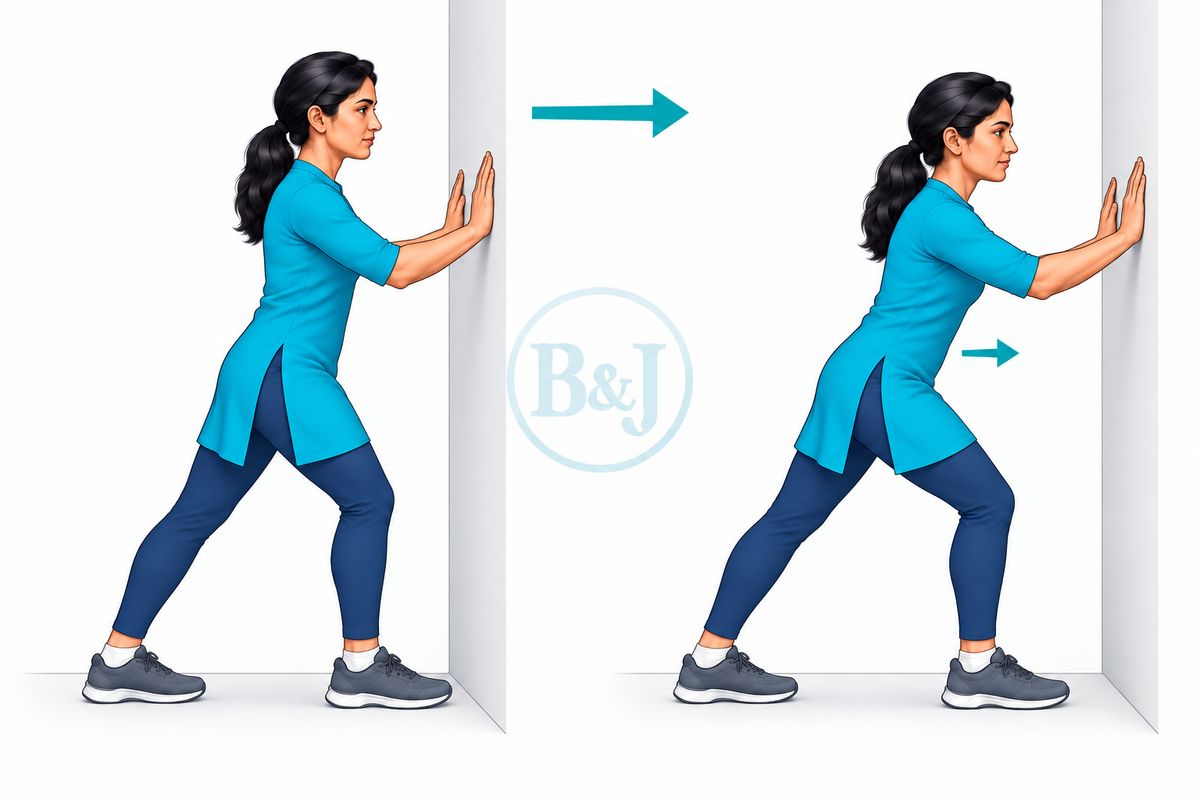 Calf stretch, knee straight
