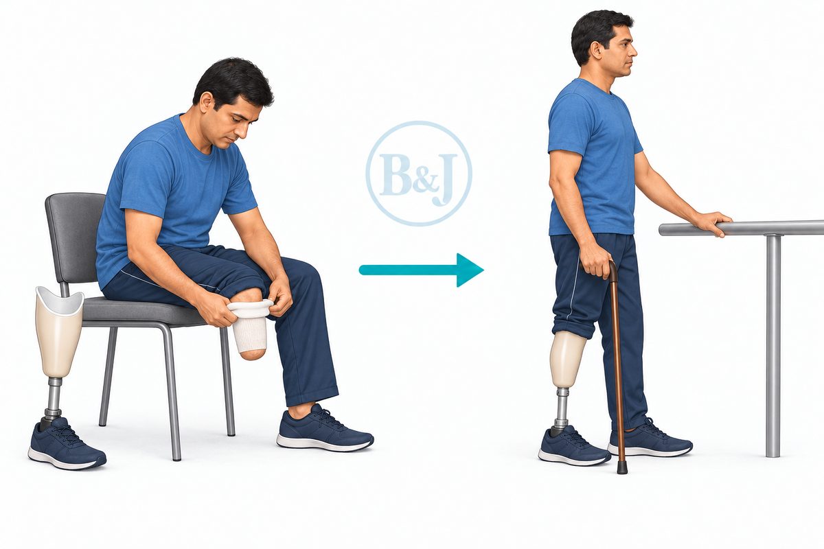 Wearing the artificial leg