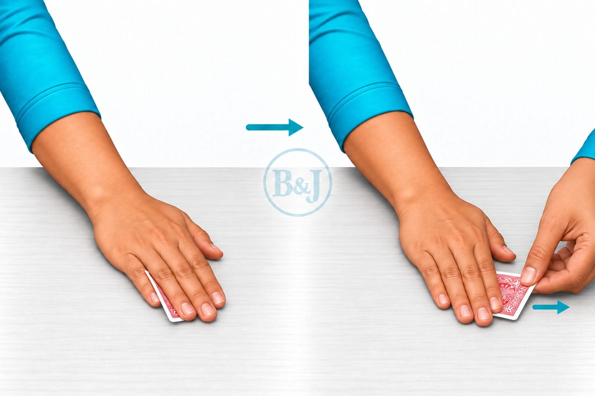 Card squeeze between the fingers