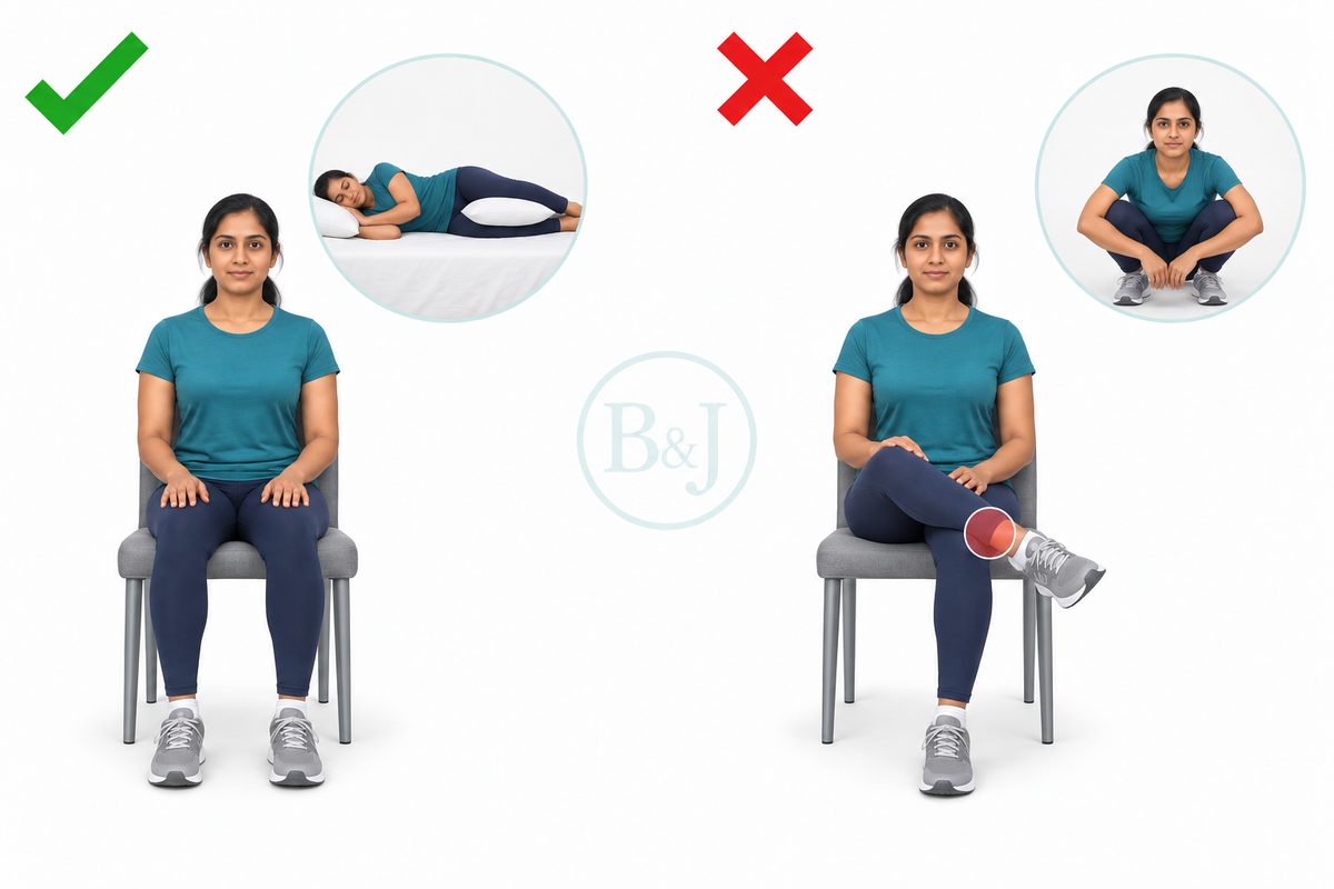 Keep pressure off the nerve at the knee
