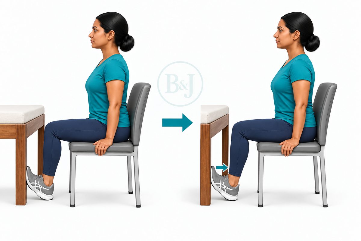 Sitting knee-straightening hold