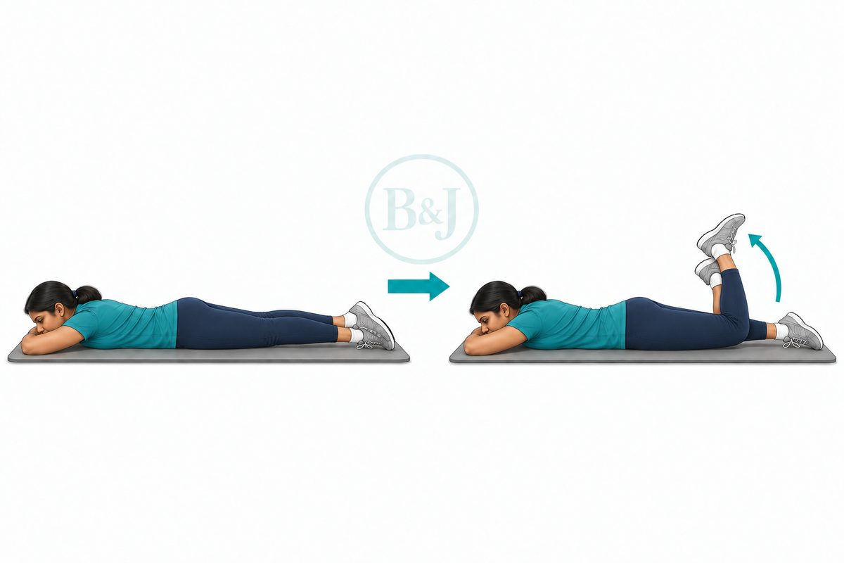 Knee bend lying on your front