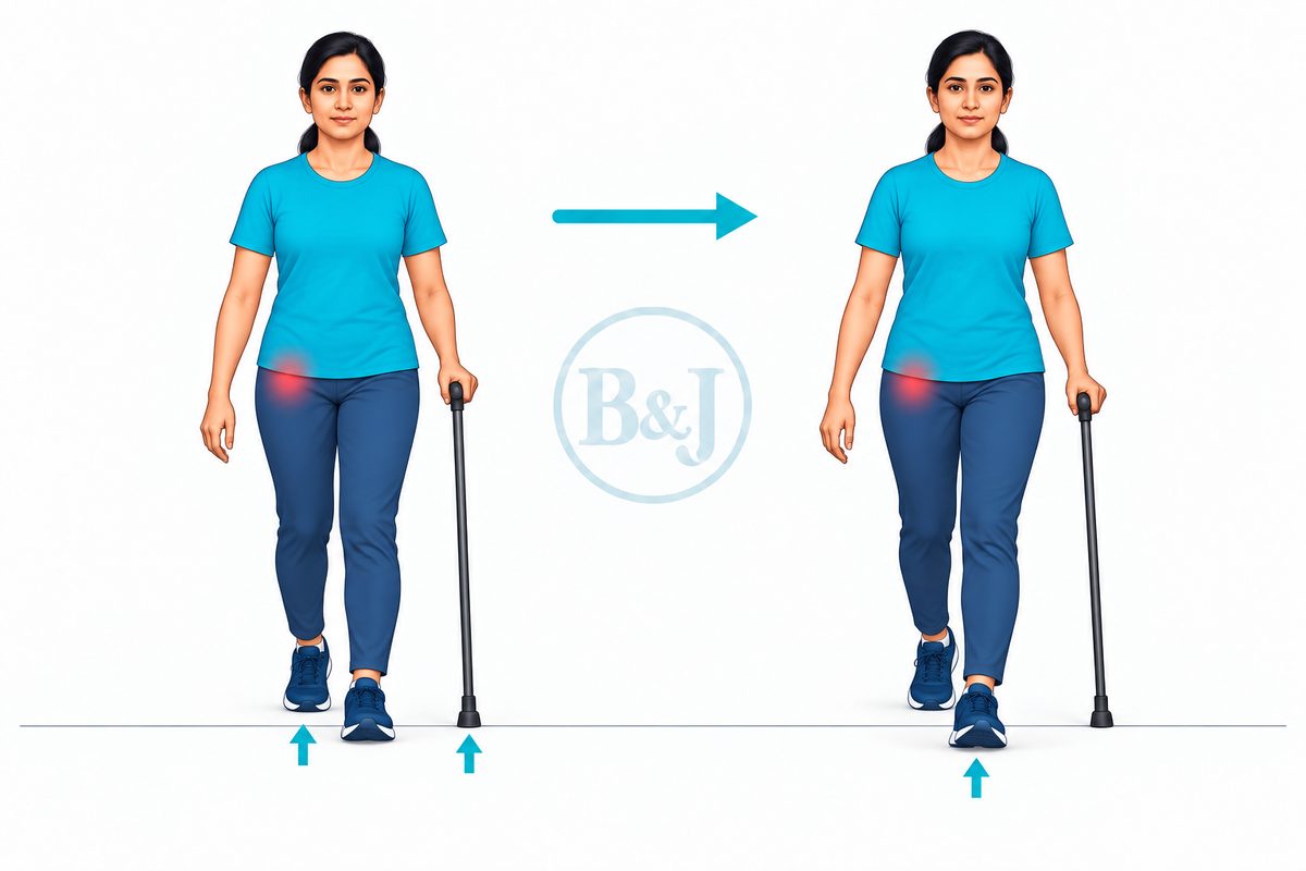 Walking with a stick