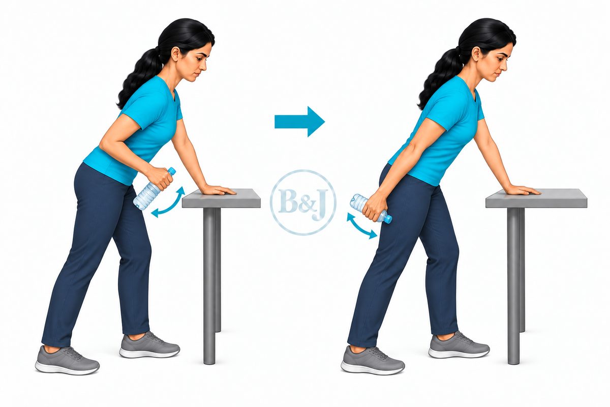 Slow elbow straightening with a bottle