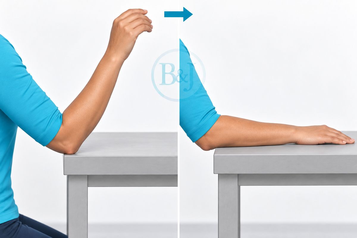 Rest the forearm, not the elbow