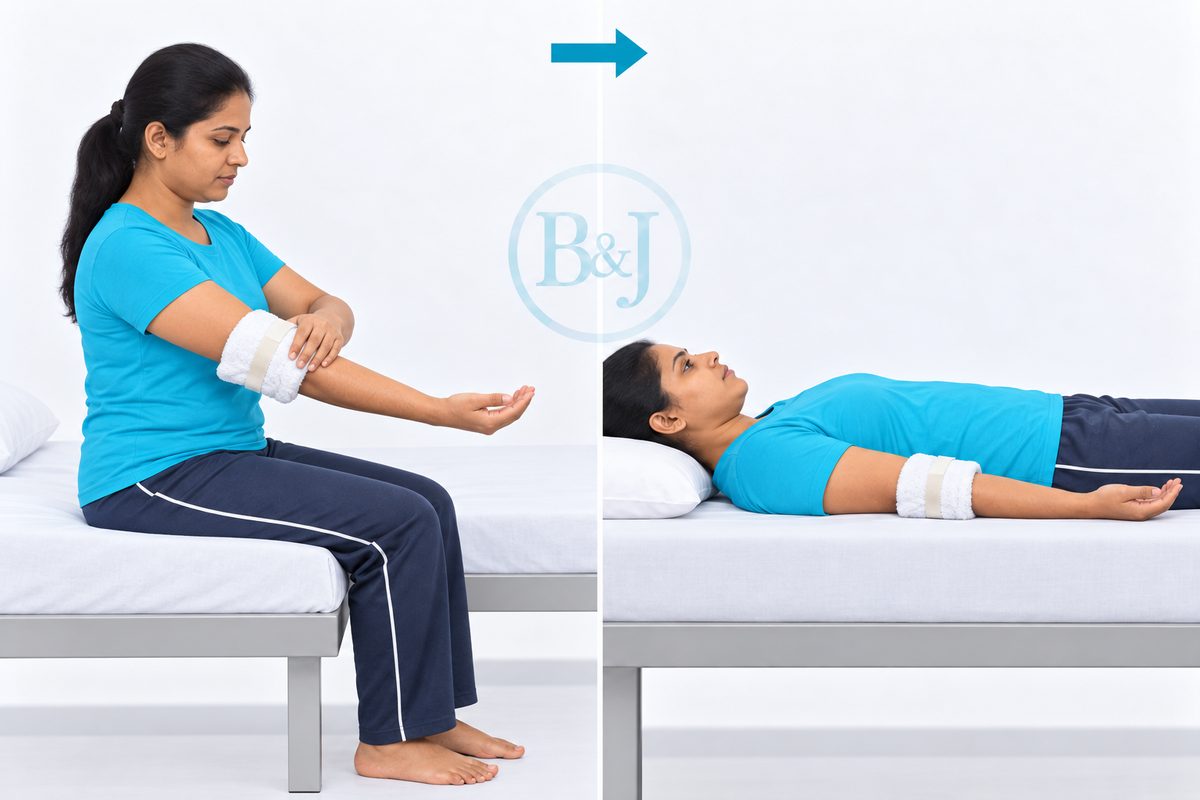 Keeping the elbow straight at night