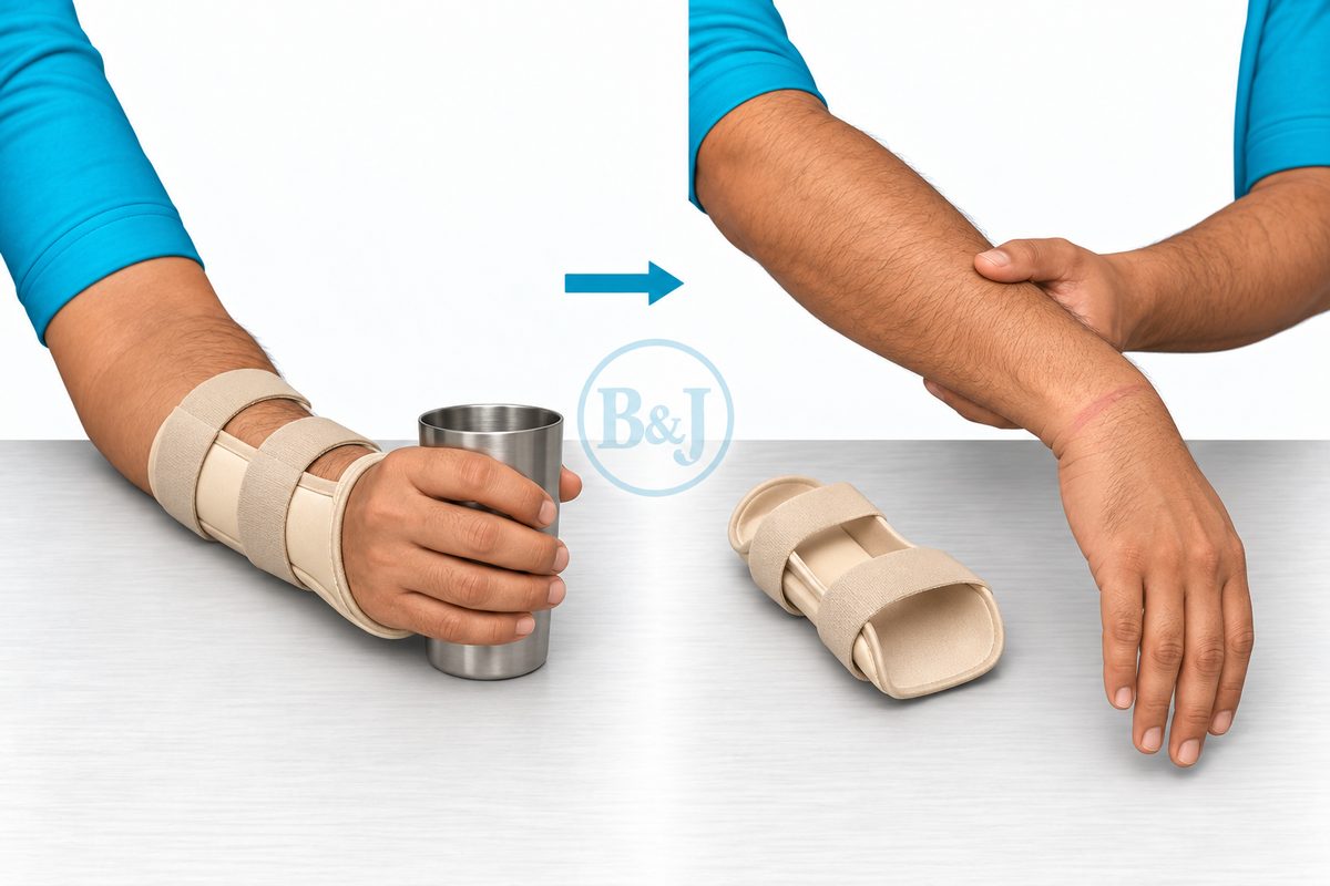 Wearing the wrist splint