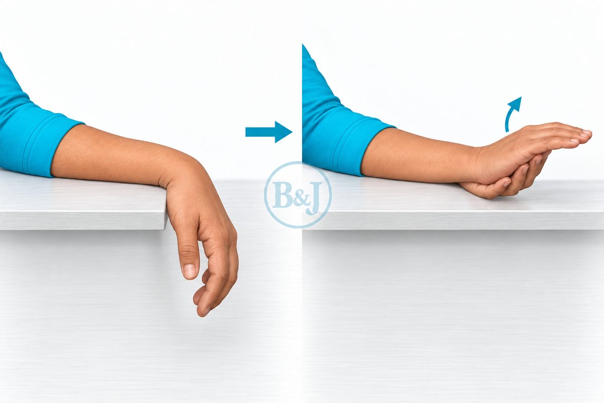 Lifting the wrist with the other hand